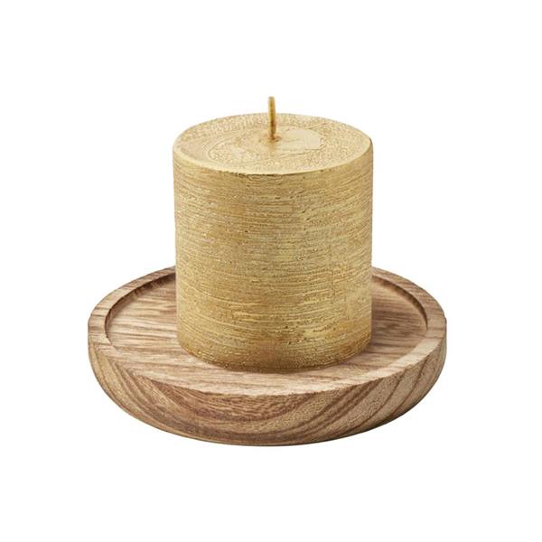 MidOcean Pentas Round Wooden Scented Candle - Gold - 