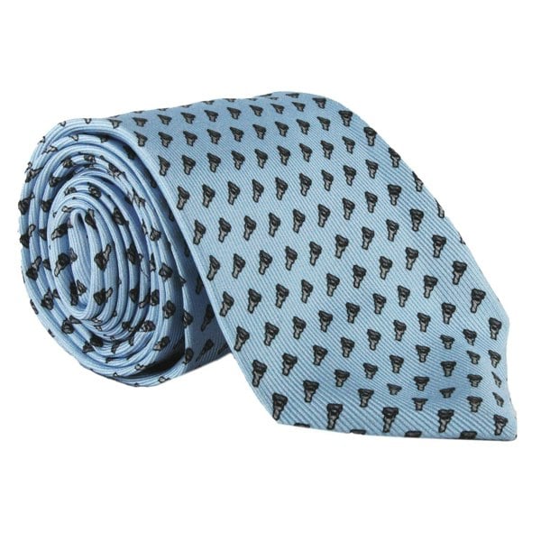Dunhill luxurious mulberry silk tie in an attache lock repeat pattern