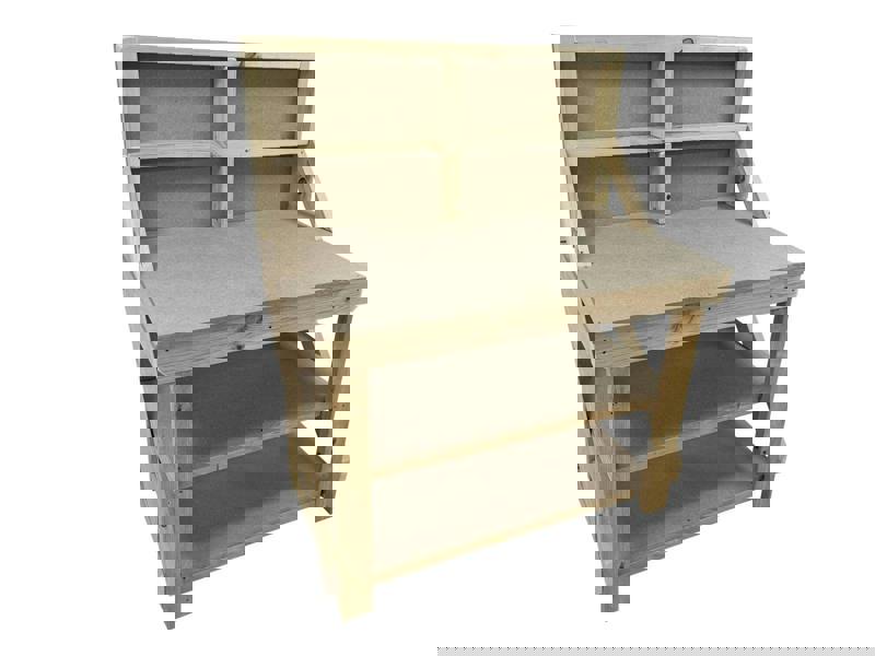 Arbor Garden Solutions Wooden Workbench 18Mm UniMdf Moisture Resistant Top With Back Panel And Double Shelf