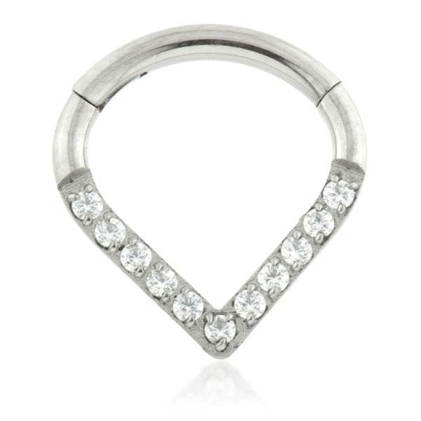 Sarah Layton PAVÉ GEM WISHBONE HINGED RING - SILVER - TIMRING39-1.2-8