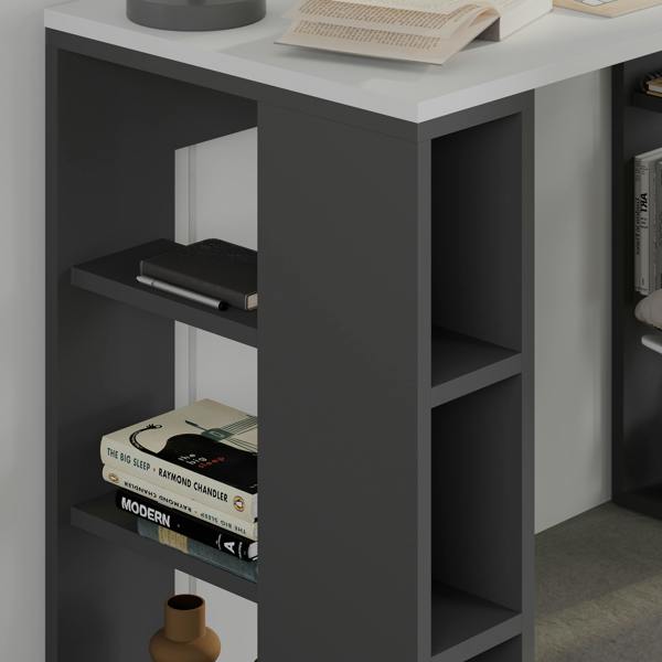 Decortie Modern Colmar 106cm Working Desk Particleboard 3 Open Shelves Wall Fix H75xW106cm