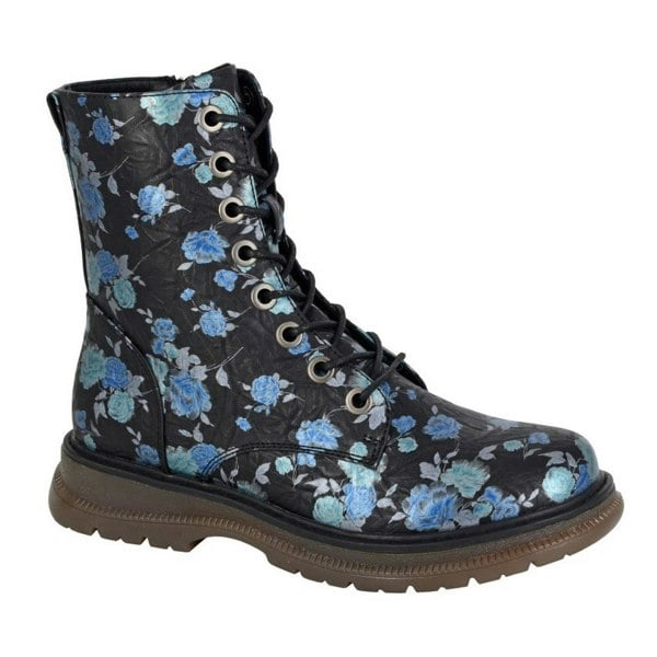 Cipriata Womens/Ladies Annetta Floral Ankle Boots - Black/Blue