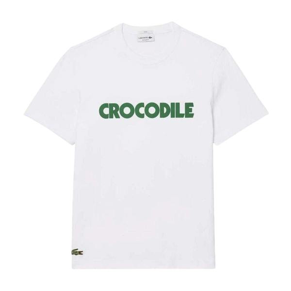 Lacoste Mens Graphic Print Cotton T-Shirt - White - 