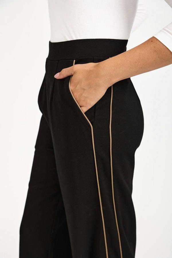 Mudflower Wide Leg Piped Seam Trousers