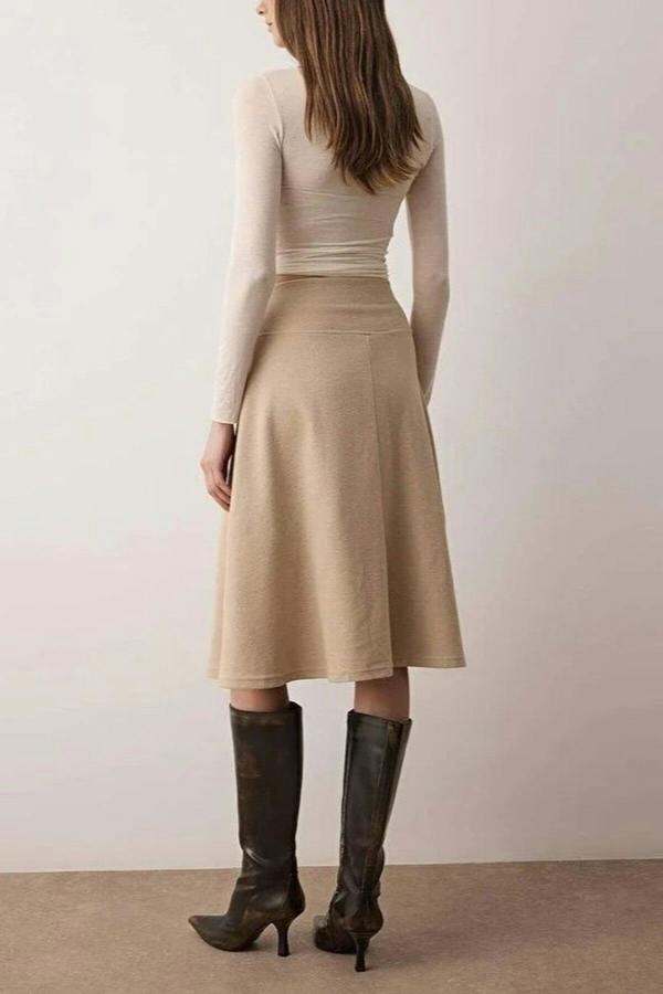 WOVCOR A-line Midi Knit Skirt