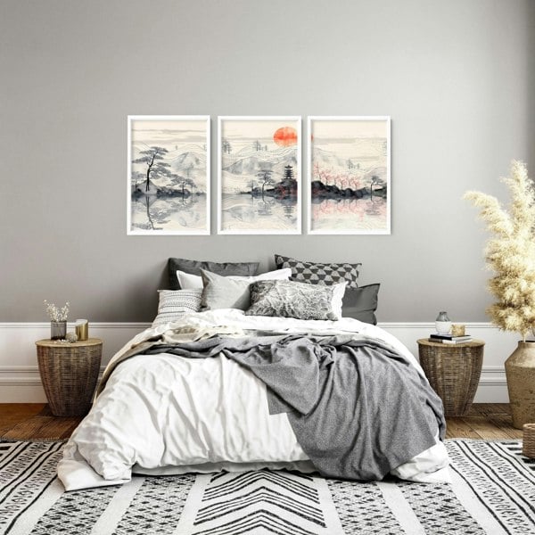 Art Walls Bedroom | Set of 3 wall art prints