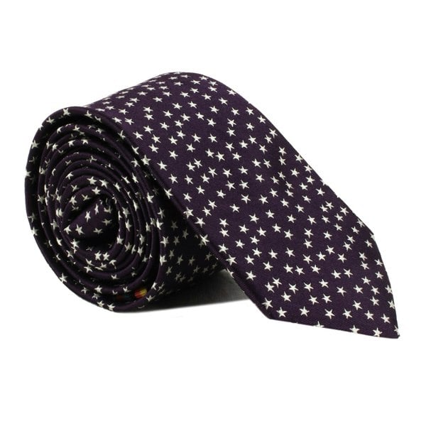 Paul Smith narrow silk tie in a star pattern