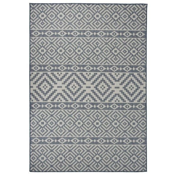 Berkfield Outdoor Flatweave Rug 160x230 cm Blue Stripes