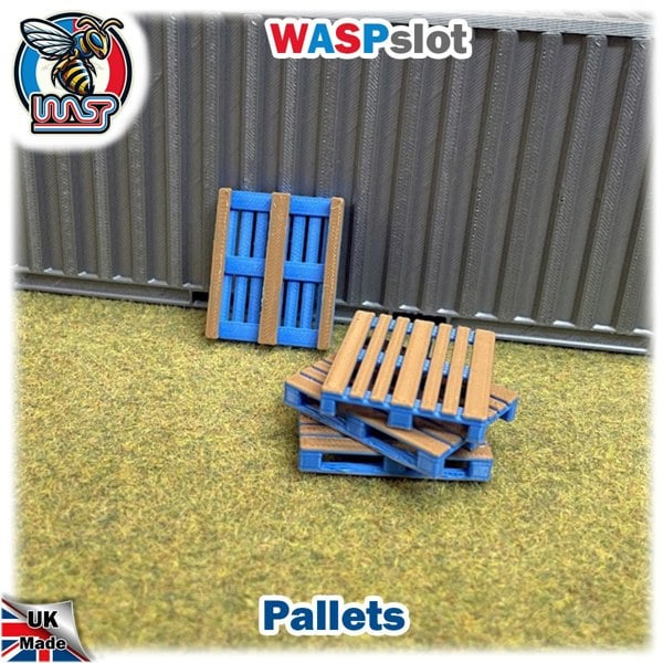 MCSlots Slot Car Trackside Scenery 4 x Pallet Kit Blue 1:32 Scale Wasp P