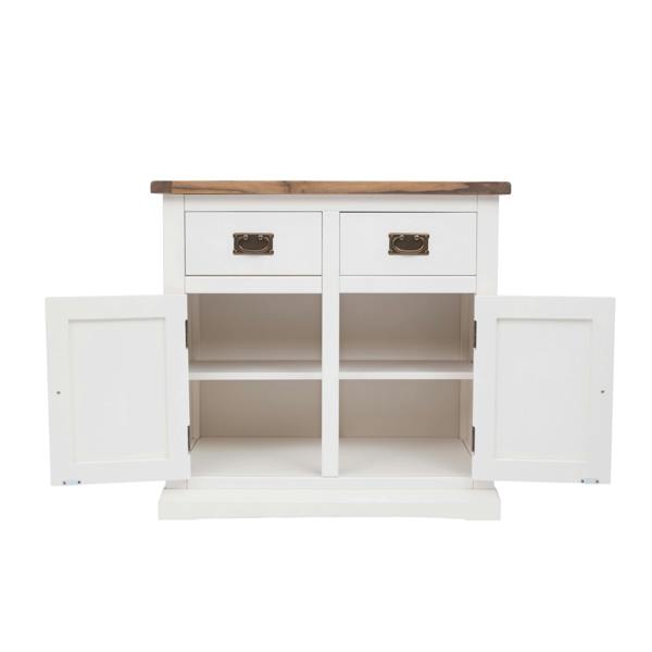 Cabinet Bits Cosenza Off White 2 Drawer 2 Door Sideboard Chrome Cup Handle