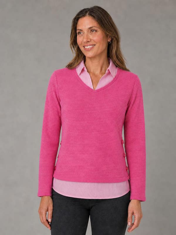 TIGI 2 In 1 Shirt Detail Top