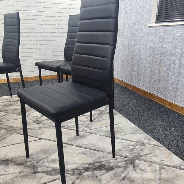 Kosy Koala Dining Chairs Set of 4 Black Leather Kitchen Chairs