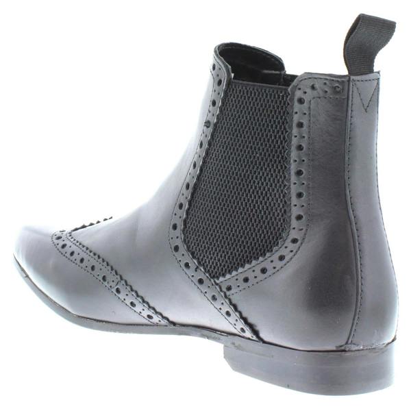 HX London Harlow Men's Leather Pointed Brogue Chelsea Boots
