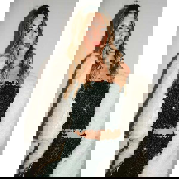 Pink Vanilla Feather Sequin Bandeau Top