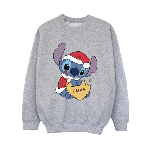 Disney Boys Lilo And Stitch Christmas Love Biscuit Sweatshirt - Sports Grey