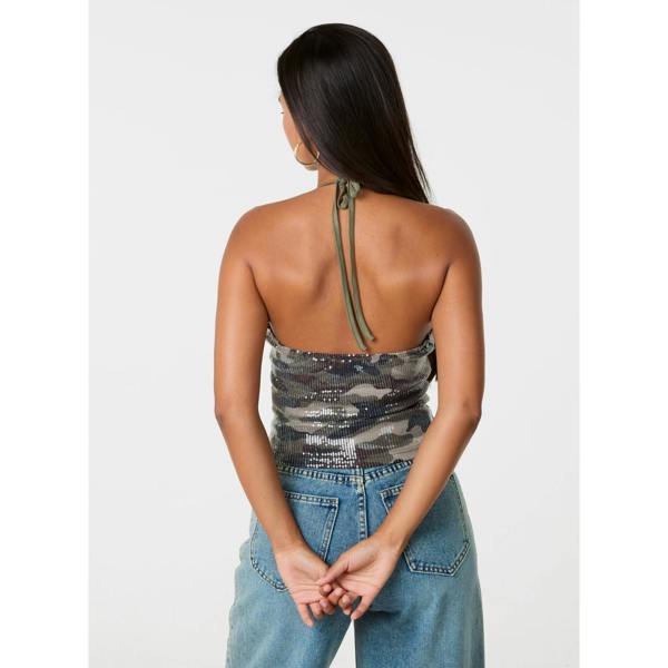 Pink Vanilla Camouflage Sequin Cami Top