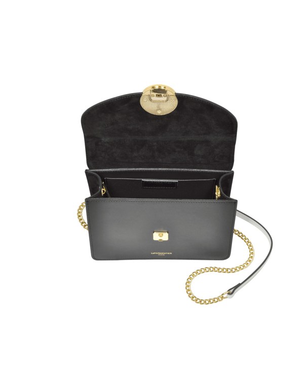 Le Parmentier New Ondina Color Block Flap Top Satchel Bag - White / Black