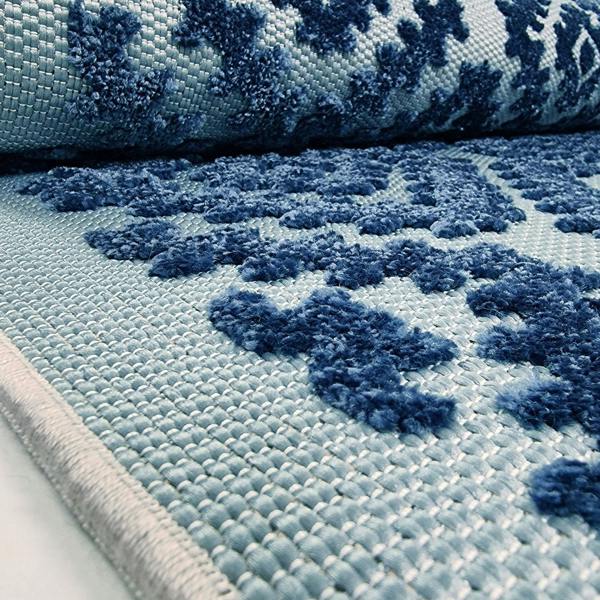 Outdoor Rug Navy Blue Diamond Large XL Small for Garden Patios Decking Gazebo Soft Woven Geometric Mat