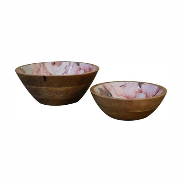 Artisan Furniture Pink Floral Bowl Set of 2
