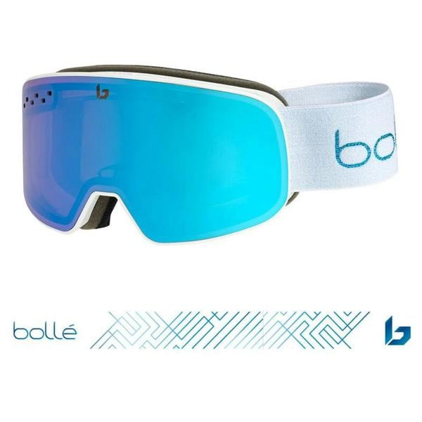 Bolle NEVADA SMALL - Matte White/Metallic Blue with Azure Lens