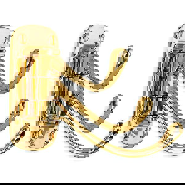 Polished brass triple swing hook