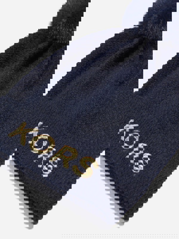 Michael Kors Girls Logo Pull On Hat in Navy