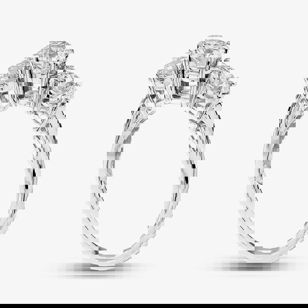 T. H. Baker 9ct White Gold 2.00ct Certified Lab Grown Brilliant Cut Diamond Three Stone Ring LGR5026-200