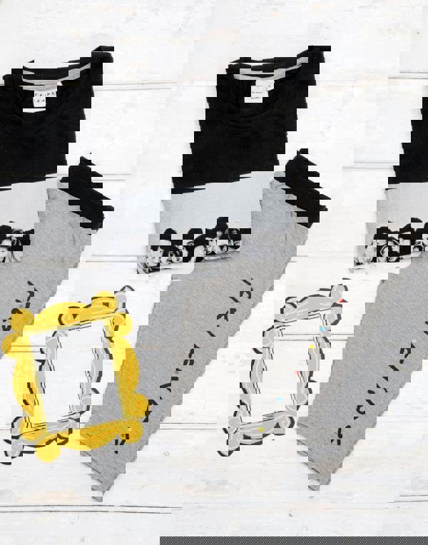 Friends Womens Black Short Sleeve Cycling Short Pyjama Set