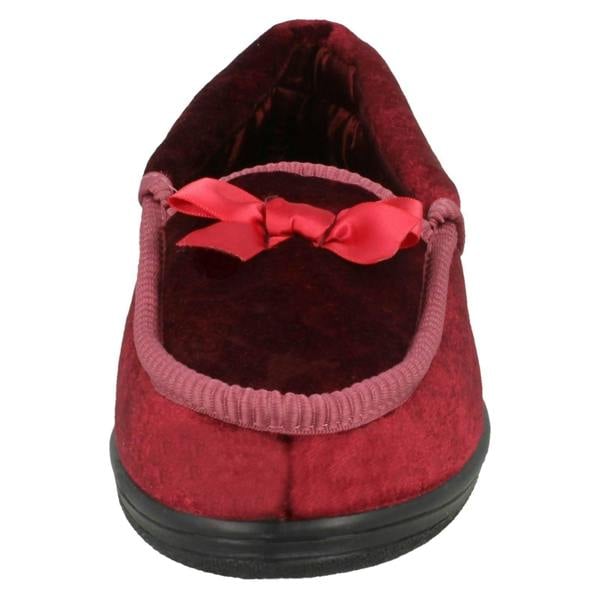 Four Seasons Ladies Four Seasons Full Slippers with Bow Detail