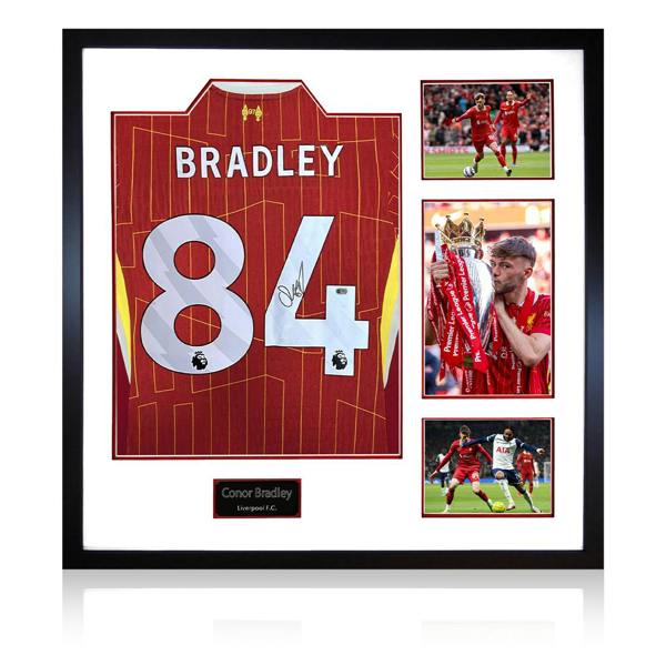 Conor Bradley Signed Liverpool Shirt Elite Frame (ACG Cert)