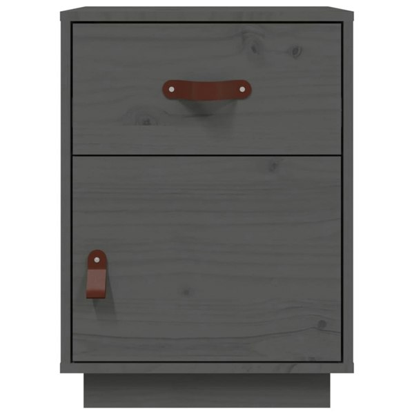 Berkfield Bedside Cabinets 2 pcs Grey 40x34x55 cm Solid Wood Pine