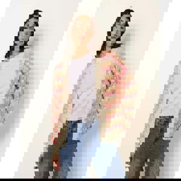 Blue Vanilla Multicoloured Striped Cardigan