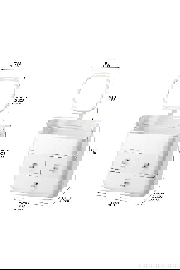 Living and Home 3 Drawers Modern Makeup Organizer with Mirror