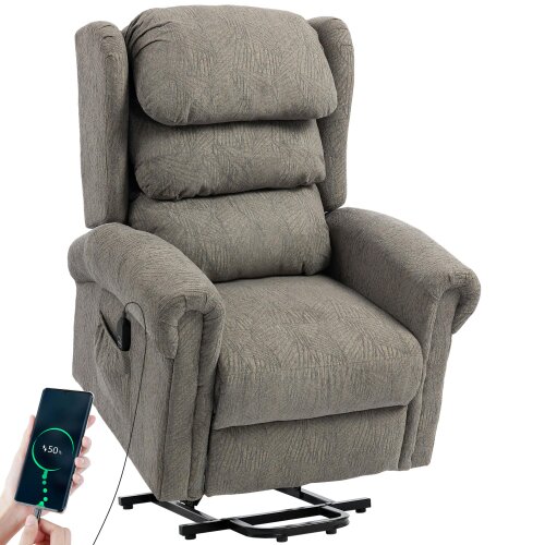 HOMCOM Power Lift Recliner Chair for Elderly with Remote Control, Dark Grey