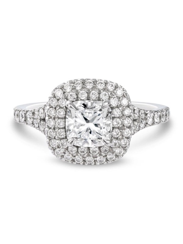 Gemdaia Diamond Double Halo Engagement Ring