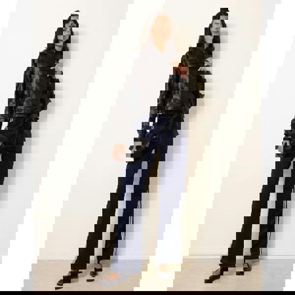 Blue Vanilla Double Breasted Leather Look Jacket