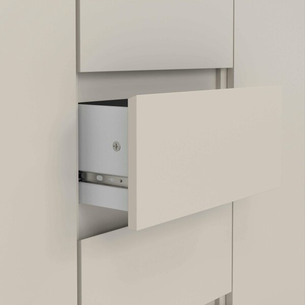 Wyld Haus Budapest Cream and Natural Oak Effect Sideboard 2 Doors 4 Drawers