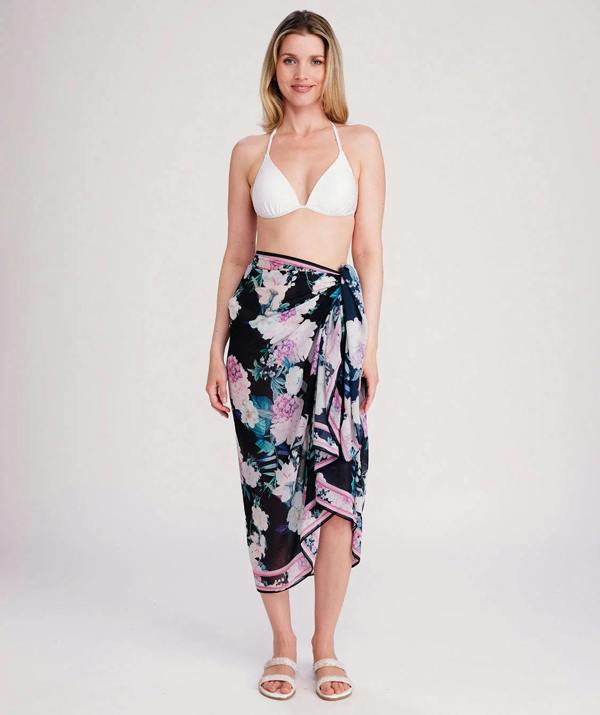 Pia Rossini Modena - Dark  and Pink Beach Sarong