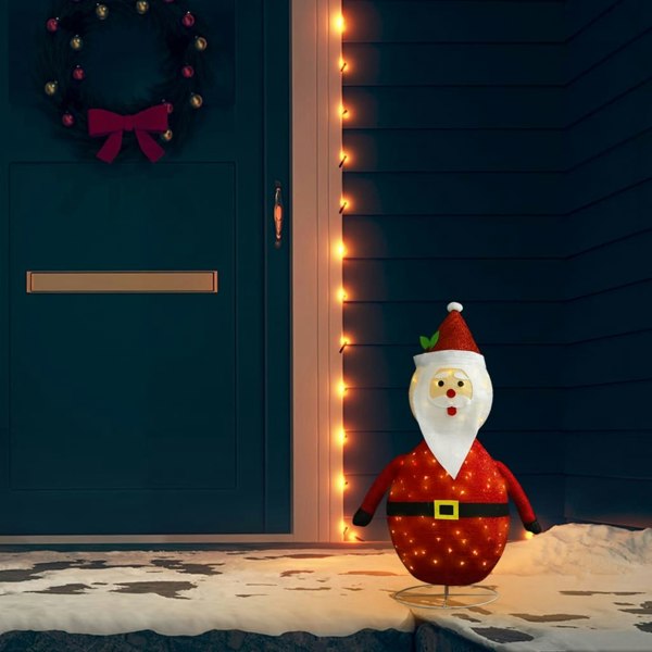 Berkfield Decorative Christmas Santa Claus Figure LED Luxury Fabric 60cm
