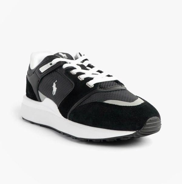 Polo Ralph Lauren Train 89 V2 Mens Suede Panelled Trainer Black / White