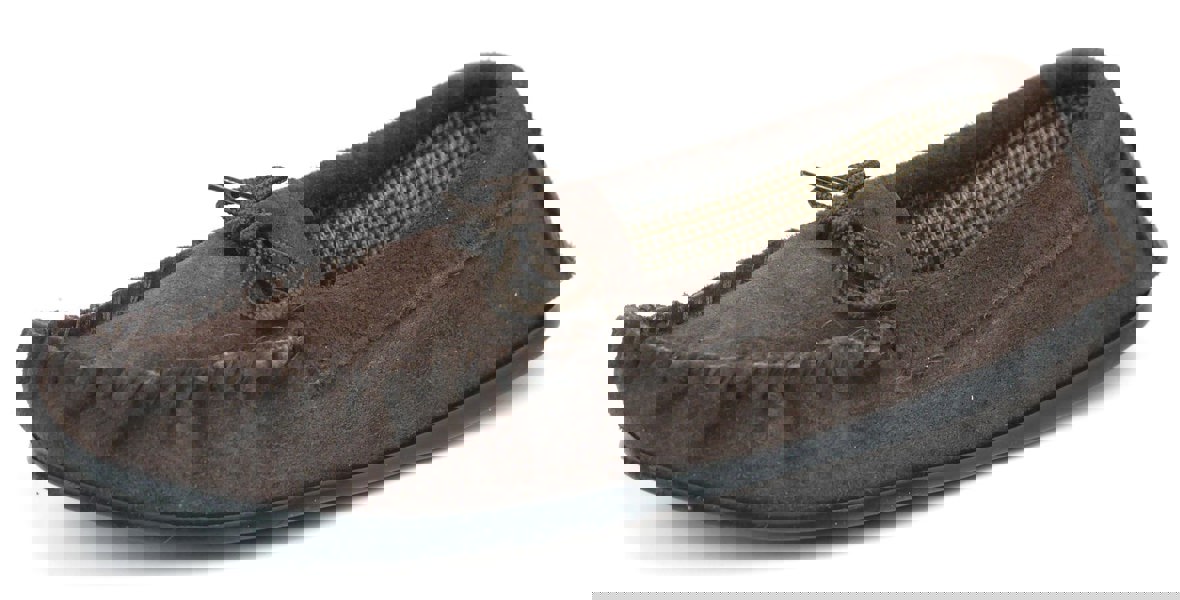 Mokkers Coopers Mens Suede Cotton Lined Navy Moccasin Outdoor Slippers Mades In England