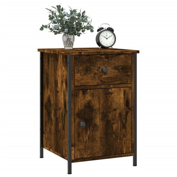 Berkfield Bedside Cabinets 2 pcs Smoked Oak 40x42x60 cm Engineered Wood