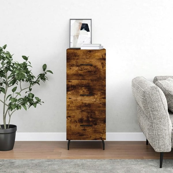Berkfield Sideboard Smoked Oak 34.5x34x90 cm Engineered Wood