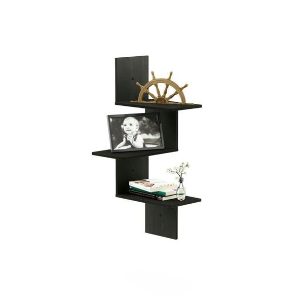 WALPLUS Rossi Modern 3-Tier Wall Floating Corner Shelf, Espresso perfect for organized storage and display
