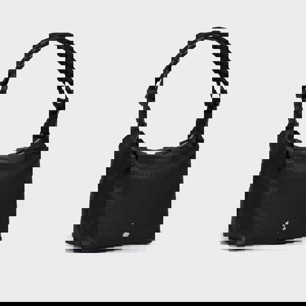 Assots London 'CITY BAG' Black Soft Pebble Grain Real Leather Shoulder Bag