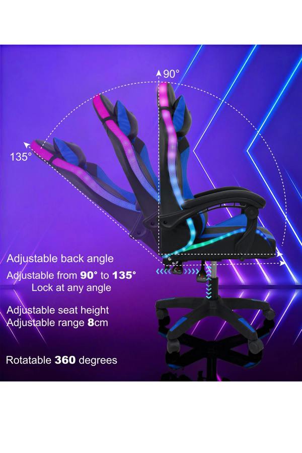 Groundlevel Gaming Office Chair with LED Lights