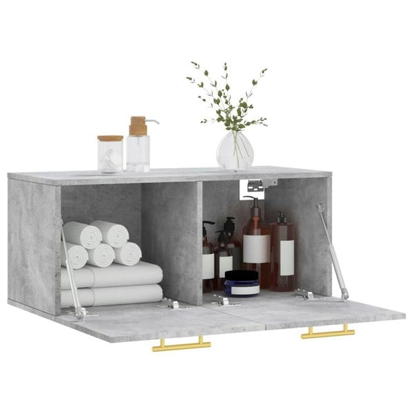 Berkfield Wall Cabinet Concrete Grey 80x36.5x35 cm Engineered Wood