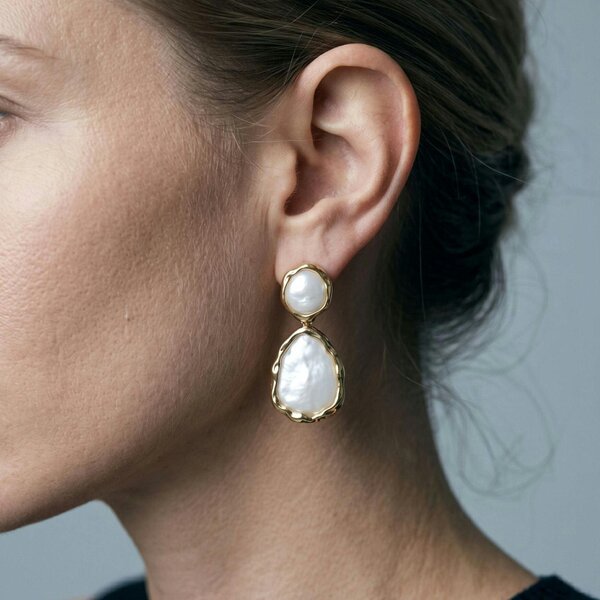 Uchi & Soto Shinju Mother of Pearl Oversized Drop Earrings
