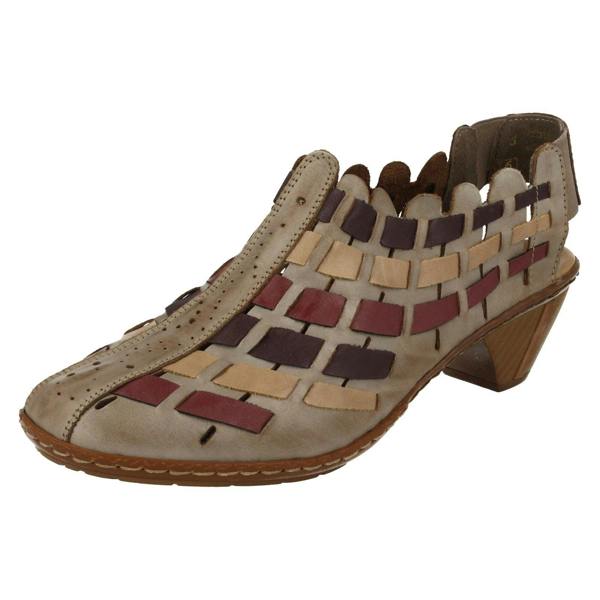 Rieker Ladies Rieker Sling Back Shoes With Woven Detail 46778
