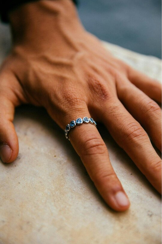 SVNX The 'Atlas' Ring in Silver and Blue